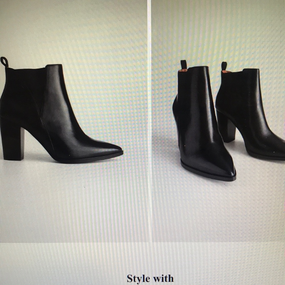 Black Leather Booties New this Season - Picture 2 of 7